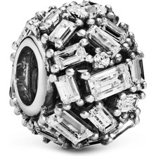 Nur Silver Baget Taşlı Gümüş Charm NUR-BL01763