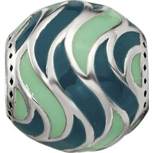 Nur Silver Mavi Dalgalı Gümüş Charm NUR-BL00222
