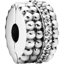 Nur Silver Taşlı Durdurucu Gümüş Charm NUR-BL00252