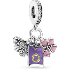 Nur Silver Çiçek Model Sallantılı Gümüş Charm NUR-BL00109