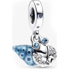 Nur Silver Karanlıkta Parlayan Yengeç Sallantılı Gümüş Charm NUR-BL00202