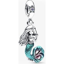 Nur Silver Disney The Little Mermaid Ariel Sallantılı Gümüş Charm NUR-BL00998