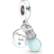 Nur Silver Parlayan Gece Lambası Gümüş Charm - NUR-CM00398