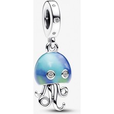 Nur Silver Renk Değiştiren Denizanası Sallantılı Gümüş Charm - NUR-CM00409