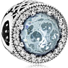 Nur Silver Buzul Mavisi Parlak Kalpler Gümüş Charm NUR-BL00064