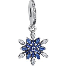 Nur Silver Kristalize Kar Tanesi Gümüş Sallantılı Charm NUR-CH00012