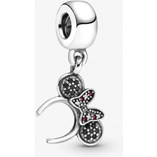 Nur Silver Minnie Kurdele Taç Gümüş Sallantılı Charm NUR-CH00014