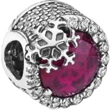 Nur Silver Kar Taneli Pembe Taşlı Gümüş Charm NUR-BL00276