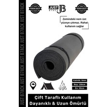 Just B7ack #kampmatı Taşıma Askılı Su Geçirmez Çift Taraflı Kaymaz Çadır Uyku 6mm Siyah Kamp Yer Minderi