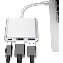 Hepta Collection Daytona CF01 Macbook Uyumlu 4K Full Hd 1080P Type C To 3 Portlu HDMI - USB 3.0 - Pd Çevirici Hub Ada