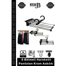 Just B7ack #pantolonaskısı 5 Bölmeli Dolap Organizer Pantolon Gardrop Dayanıklı Krom Çubuklu Hareketli Askılık