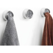 Hepta Collection Kendinden Yapışkanlı Duvar Havlu Askısı | 2'li Set | Siyah-Gri