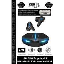 Just B7ack Premium Rgb Işıklı K55 Tws Pro Extra Bass Mikrofon 3D Stereo Ses Bluetooth Kablosuz Oyuncu Kulaklık
