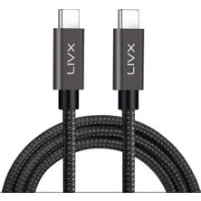 Hepta Collection Livx Force 100W Type-C To Type-C USB 3.1 Gen2 10 Gbps 4k@60hz Hızlı Şarj Data ve Görüntü Aktarım Kab