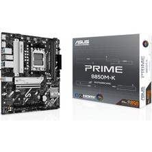 Hepta Collection Asus Prıme B850M-K Amd B850 Am5 Ddr5 8200 Dp HDMI Çift M2 Usb3.2 Aura Rgb 2.5gbit Lan Matx 8+2+1 Güç