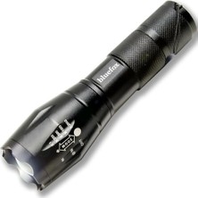 Hepta Collection Güçlü LED El Feneri, 10W Ultra Parlak Işık, 5 Farklı Mod, Zoom Özellikli, Dayanıklı Aluminyum Gövde