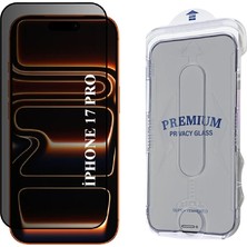 Elixem İphone 17 Pro Uyumlu Tam Kaplayan Hayalet Kolay Uygulama Aparatlı Ekran Koruyucu Temperli Cam