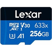 Lexar 256GB microSD 633X 100MB/s Okuma SD Adaptörlü Hafıza Kartı LSDMI256BB633A