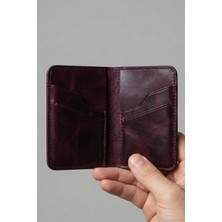 Gerçek Deri Cüzdan Kartlık El Yapımı Hakiki Premium Deri Italyan Dikiş 6 Kart Bölmeli Kompakt Cüzdan Hediyeli