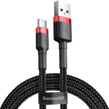 Hepta Collection Cafule Cable - USB - Usb-C Connect ve Şarj Kablosu 3 A, 0.5 M (Kırmızı/siyah)