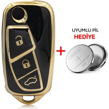 Rem Anahtar Doblo Fiorino 500 3 Buton Sustalı Nano Anahtar Kılıfı Siyah