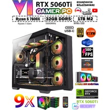 Zeiron GTA-VI Elite X25 Ryzen 7600X 32GB 5600MHZ DDR5 Ram 1TB M.2 SSD 8GB RTX5060Ti Sıvı Soğutmalı Premium Oyuncu Bilgisayarı