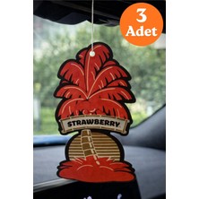 Promosyonik Strawberry Çilek Kokulu Dekoratif Araba Oto Asma Kokusu ve Aksesuarı (3 Adet)
