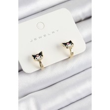 HERŞEYBURDAMODA Pirinç Kuromi Model Gold Renk Çocuk Küpe