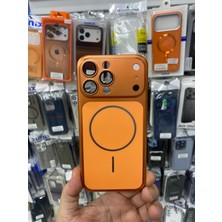 Elixem İphone 13 Pro Uyumlu Turuncu Spark Premium Sert Magsafe 17 Serisine Dönüşüm Kılıf
