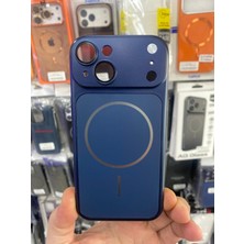 Elixem İphone 15 Uyumlu Lacivert Spark Premium Sert Magsafe 17 Serisine Dönüşüm Kılıf