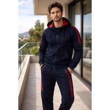 Masimar Erkek Kapüşonlu Paçası Lastikli Pamuk Eşofman Takımı