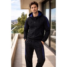 Masimar Erkek Kapüşonlu Paçası Lastikli Pamuk Eşofman Takımı