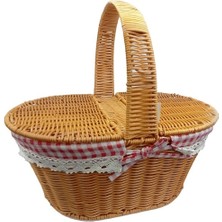 Generic Yuvarlak Kapaklı Hasır Piknik Sepeti