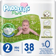 Hepta Collection Paddlers Pure Bebek Bezi 2 Numara Mini 38 Adet (3-6 Kg)