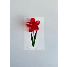 KuNu Box Kına Gecesi Hediyeliği – Kırmızı Çiçek Tokalı - 5'li Set