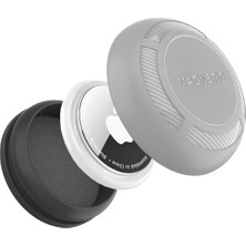Hepta Collection Buff Tagsafe Manyetik Tutucu Darbeye Dayanıklı Koruyucu Mıknatıslı Airtag Uyumlu Kılıf (Gri)