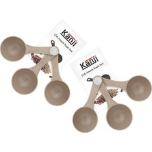 Hepta Collection 6'lı Bej Ölçü Kaşığı Seti (2 x 3’lü Takım) – 30 ml Plastik Gıda Ölçüm Kaşığı – Kahve, Mama, Baharat