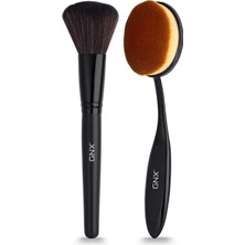 Hepta Collection Gnx GNXFR42 Büyük Boy Fondöten ve Allık Fırçası (Siyah, 2 Adet)