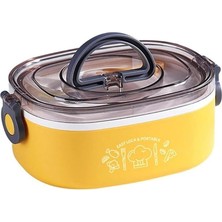 Hepta Collection Vagonlife Bento 600ML Lunchbox Tekli Çelik Sefer Tası Yemek (Sarı)