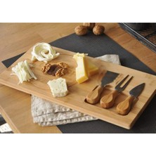 Hepta Collection Diğer Bambu Peynir Sunum Tabağı, Meyve Yiyecek Tahta Sunum Tabağı 4 Parça