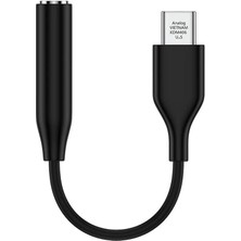 Hepta Collection Ayex Type-C Için 3.5mm Aux, Kulaklık ve Mikrofon Adaptörü Siyah, Telefonlar ile Uyumlu