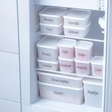 Hepta Collection Etiketli 14 Lü Çok Amaçlı -20°c Derin Dondurucu Gıda Erzak Saklama Kabı Seti