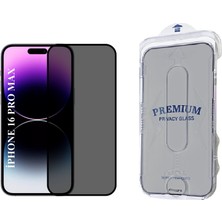 Elixem İphone 16 Pro Max Uyumlu Tam Kaplayan Hayalet Kolay Uygulama Aparatlı Ekran Koruyucu Temperli Cam