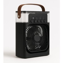 Hepta Collection Soğutmalı Vantilatör - Siyah - 7 Renk LED Işıklı Mini Hava Soğutucu, Buharlı Nemlendirici, Parfüm Ha