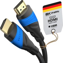 Hepta Collection Kabeldirekt – 8k/4k HDMI Kablosu – 1,5 M – 8k@60 Hz (Hızlı Ultra Hd Için Ekstra Bakır, 4K@120 Hz/8k@