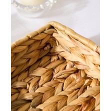 Storemax El Yapımı Örme Doğal Su Sümbülü Hasır Peçetelik (19 * 19 * 7cm) - Yemek Masası Üstü Kağıt Peçetelik Doğal Geri Dönüşümlü.