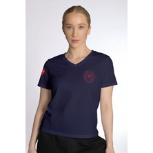 Pratik Medikal Lacivert 112 Acil Sağlık V Yaka Tişört Unisex