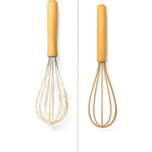 Hepta Collection 3’lü Silikon Mutfak Seti Bambu Saplı Fırça Spatula Çırpıcı Isıya Dayanıklı Yapışmaz Hamur Karıştırıc