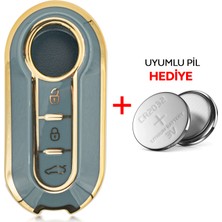 Doblo Fiorino Punto Ducato 3 Buton Sustalı Nano Anahtar Kılıfı Mavi