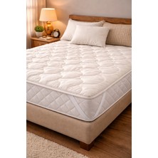 Elyaf Sepeti %100 Doğal Merinos Kuzu Yününden Dört Köşesi Lastikli Yatak Koruyucu Yün Yatak Pedi